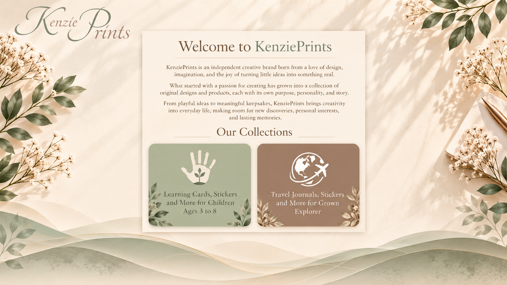 Welcome to KenziePrints — discover our children's learning collection and travel collection